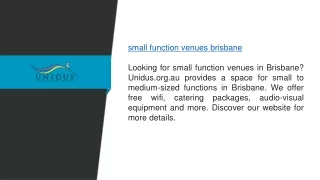 Small Function Venues Brisbane  Unidus.org.au