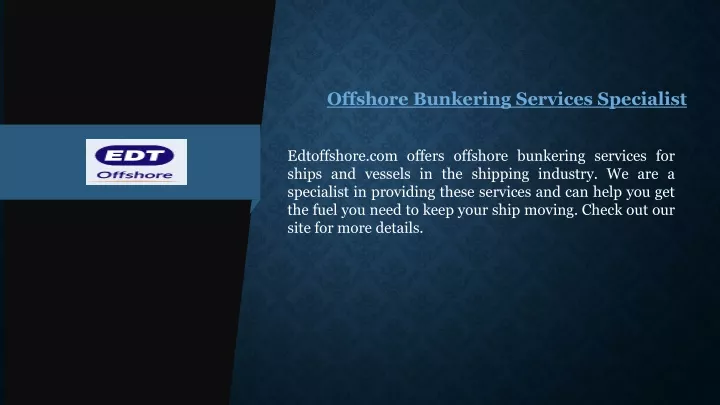 offshore bunkering services specialist