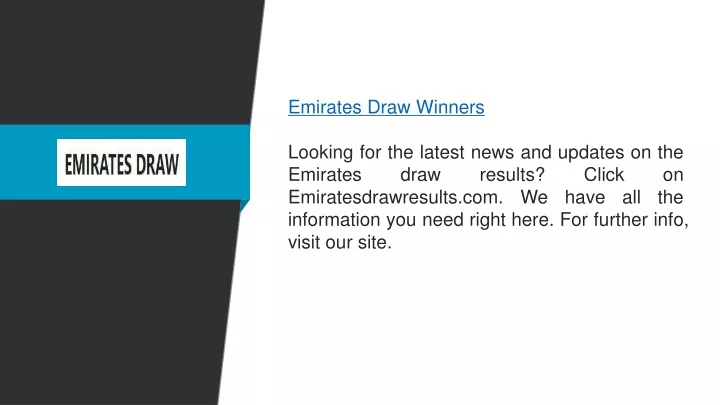 emirates draw winners looking for the latest news
