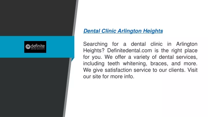 dental clinic arlington heights searching
