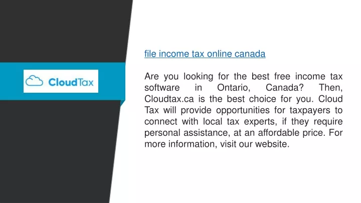 file income tax online canada are you looking