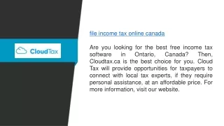 File Income Tax Online Canada  CloudTax
