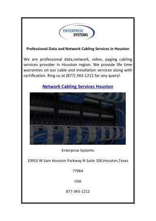 professional data and network cabling services