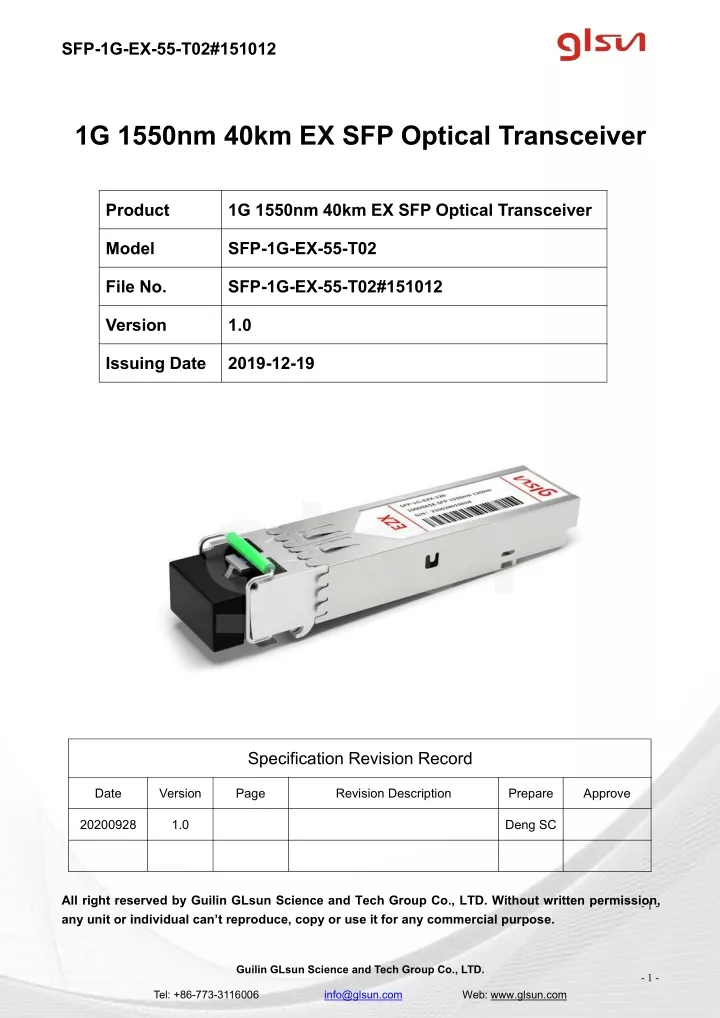 sfp 1g ex 55 t02 151012