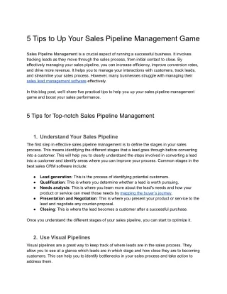 5 Tips to Up Your Sales Pipeline Management Game