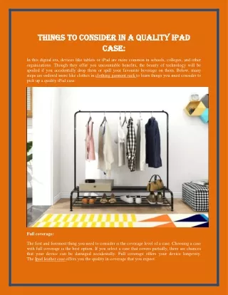 Things to consider in a quality iPad case