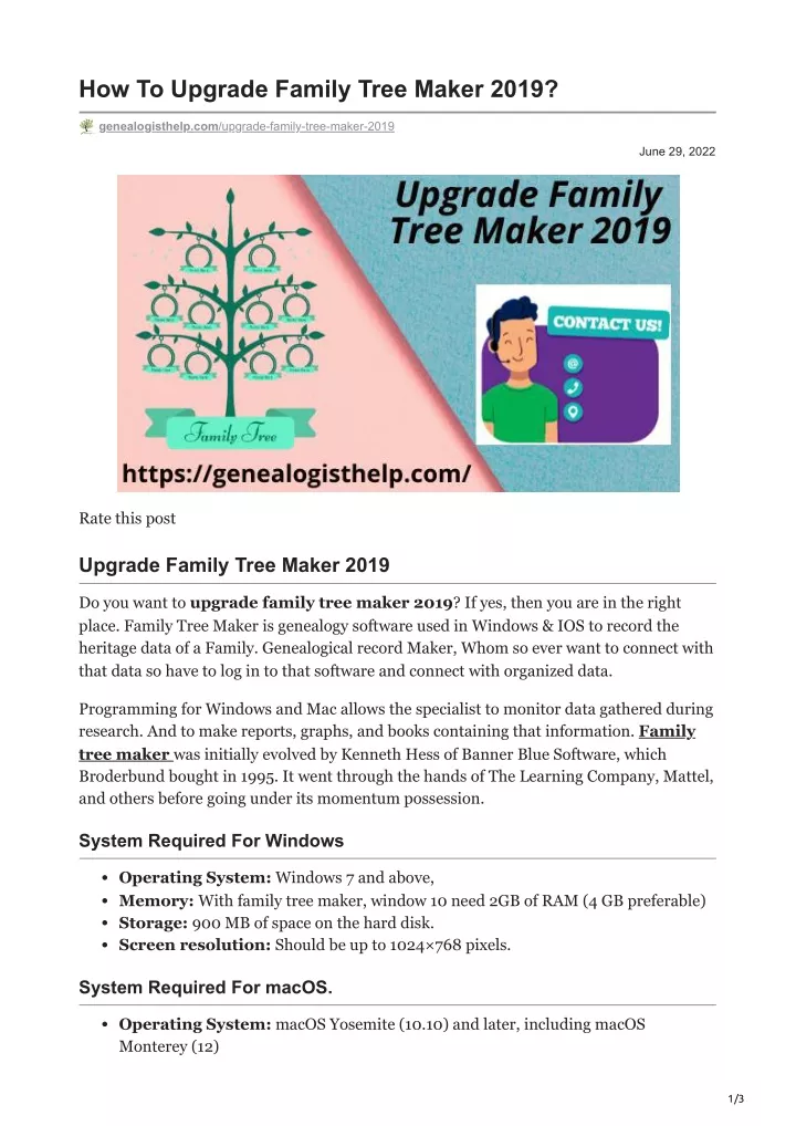 how to upgrade family tree maker 2019