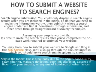 how to submit a website to search engines