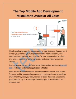 the top mobile app development mistakes to avoid