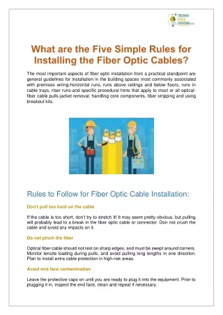 what are the five simple rules for installing