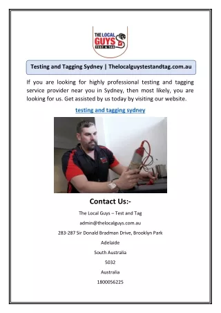 testing and tagging sydney thelocalguystestandtag