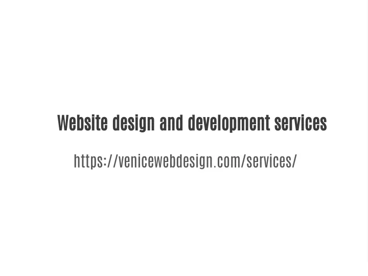 website design and development services