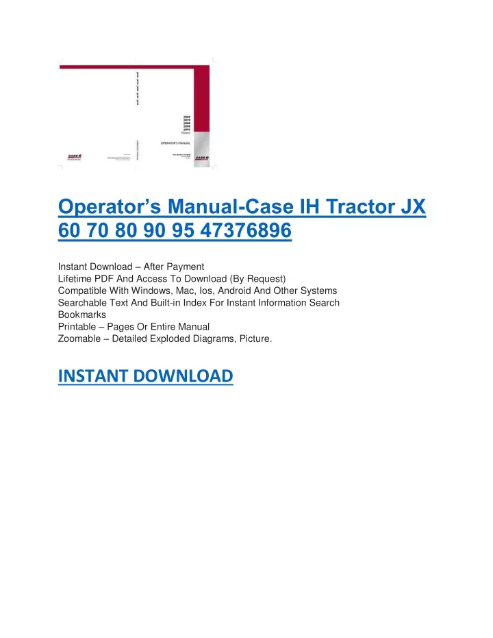 operator s manual case ih tractor