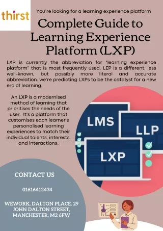 Choose The Best LXP (Learning Experience Platform) | Thirst