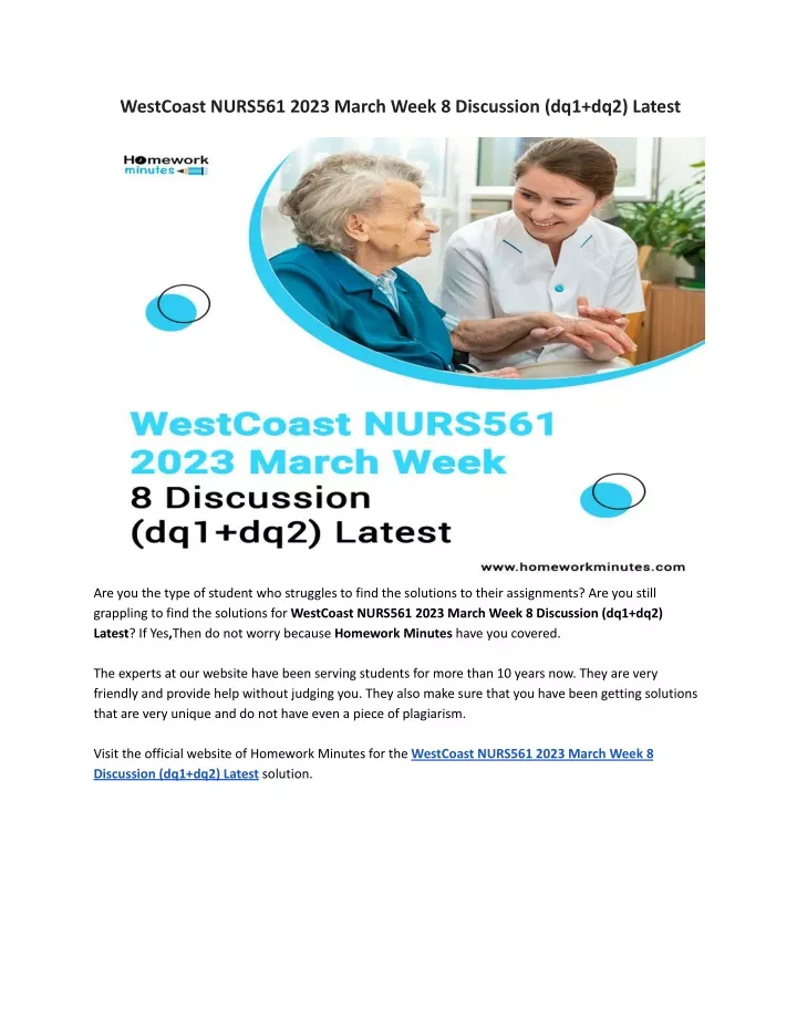 westcoast nurs561 2023 march week 8 discussion