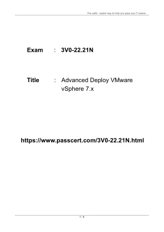 3V0-22.21N Advanced Deploy VMware vSphere 7.x Dumps