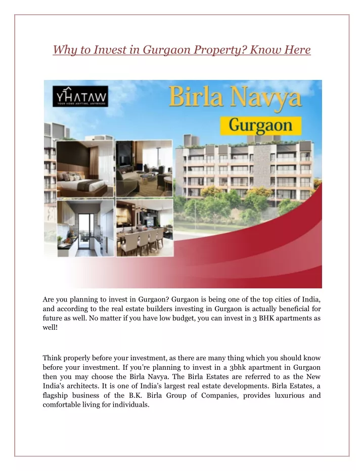 why to invest in gurgaon property know here