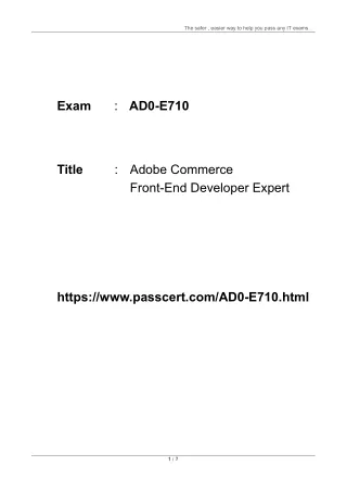 Adobe Commerce AD0-E710 Exam Dumps