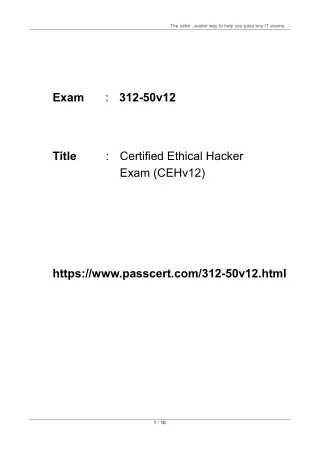 Ec-council Certified Ethical Hacker (CEHv12) 312-50v12 Dumps