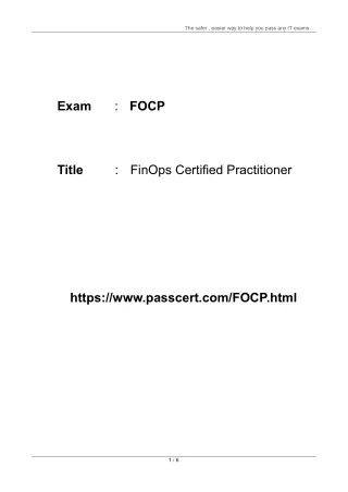 FinOps Certified Practitioner FOCP Exam Dumps