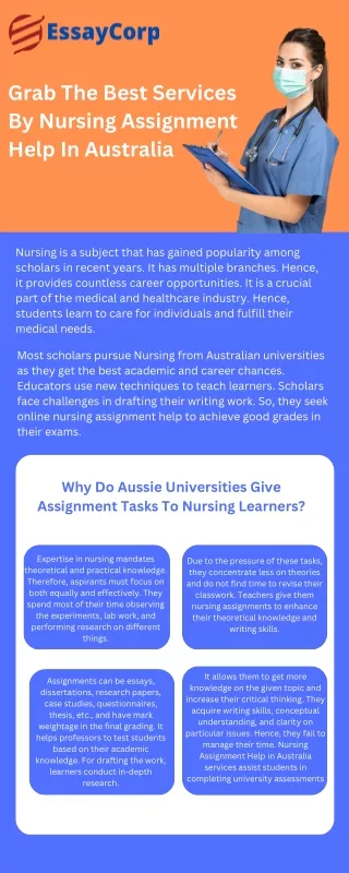 Grab The Best Services By Nursing Assignment Help In Australia