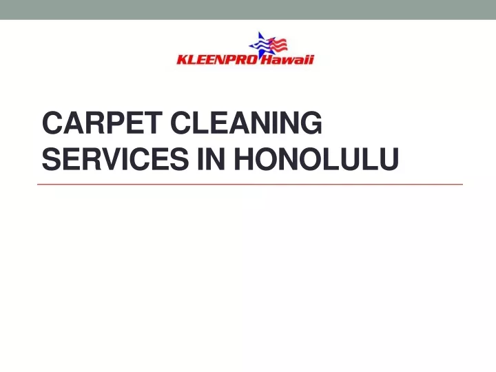 carpet cleaning services in honolulu