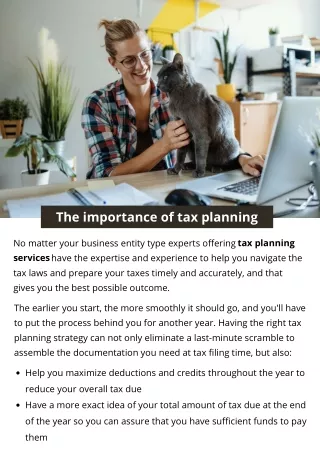the importance of tax planning