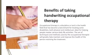 benefits of taking handwriting occupational therapy