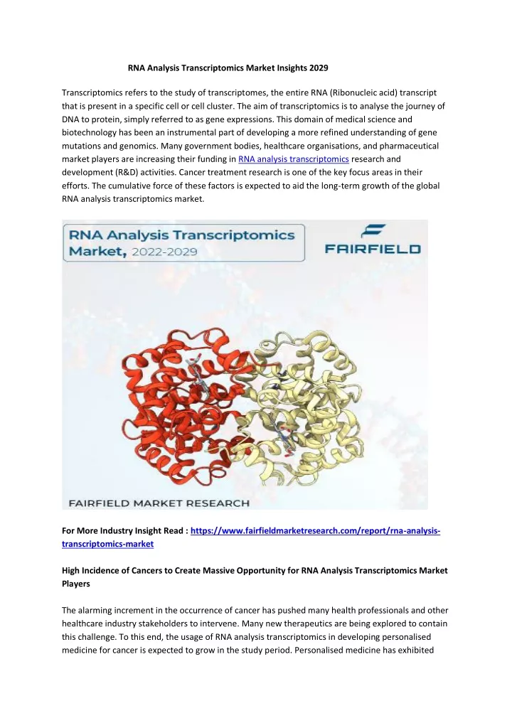 rna analysis transcriptomics market insights 2029