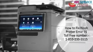 How to Fix Ricoh Printer Error 91