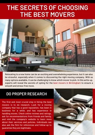 The Secrets of Choosing the Best Movers