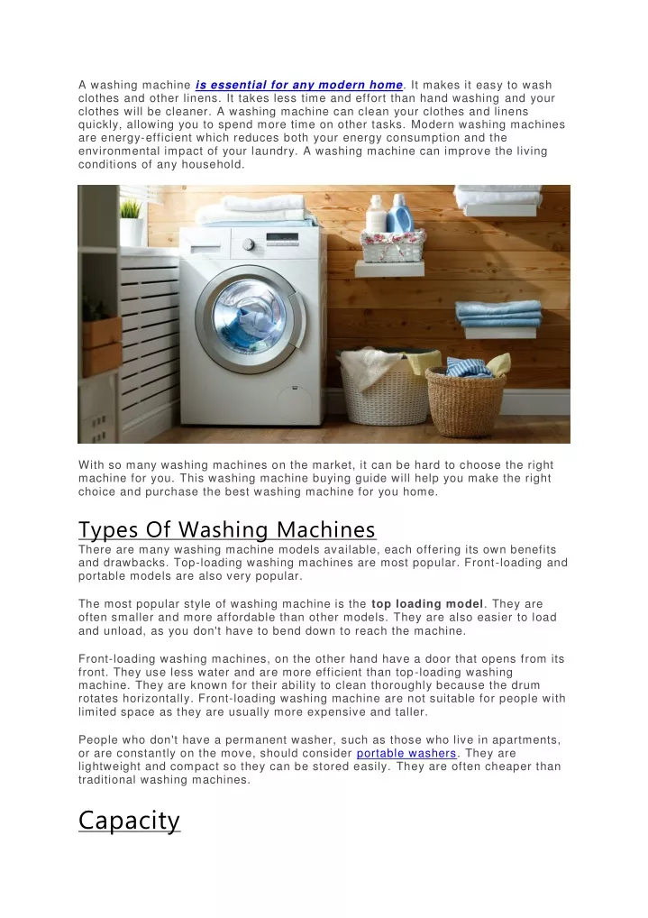 a washing machine is essential for any modern