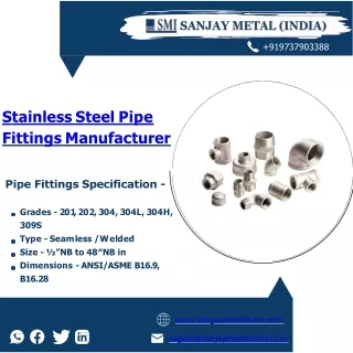 SS Tee Fittings | Lap Joint Flanges | SS Pipe Fittings - Sanjay Metal India