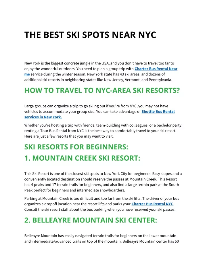 the best ski spots near nyc