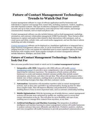 future of contact management technology trends
