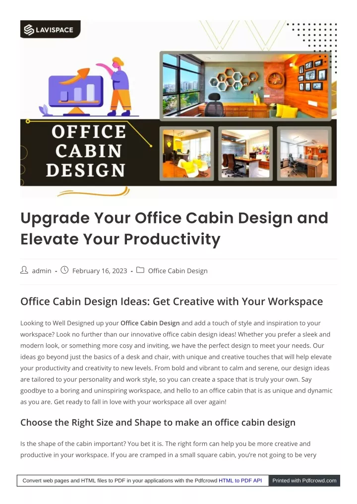 upgrade your office cabin design and elevate your