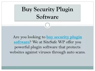 Buy Security Plugin Software
