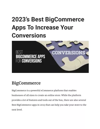 2023’s Best BigCommerce Apps To Increase Your Conversions