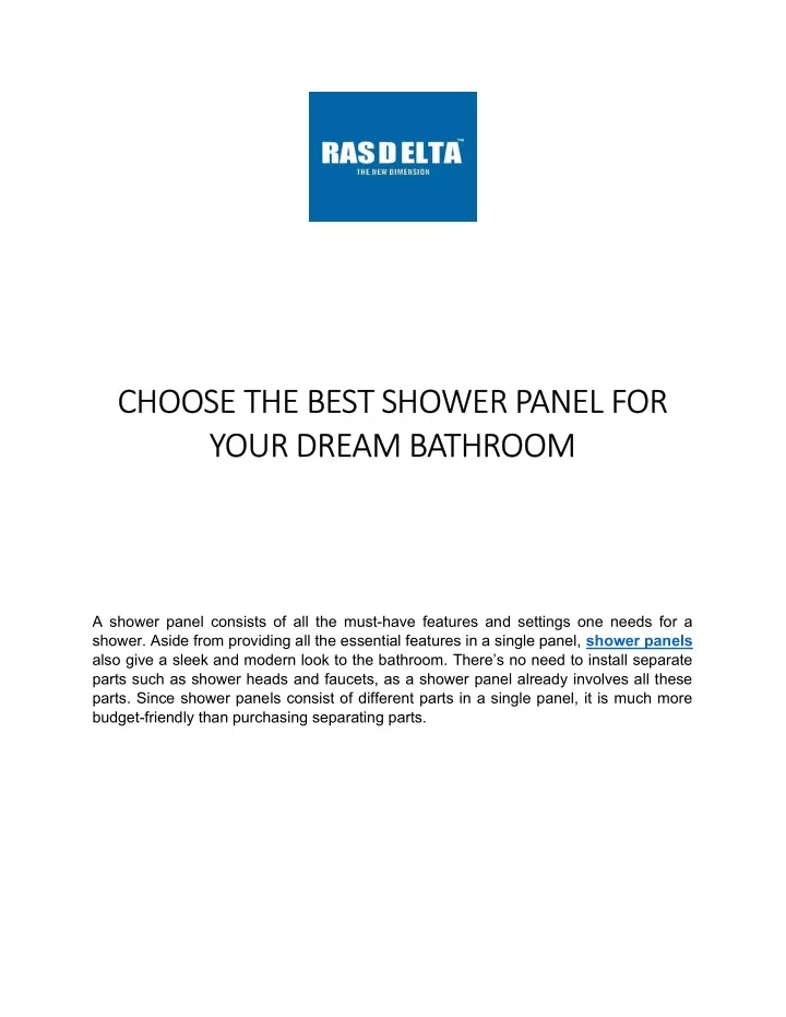 choose the best shower panel for choose the best