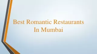 Best Romantic Restaurants In Mumbai