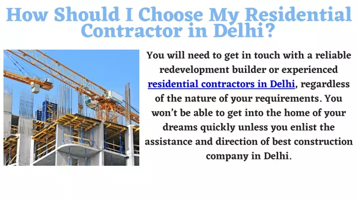 how should i choose my residential contractor