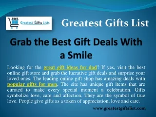 Great gift ideas for dad-  Greatest Gifts List