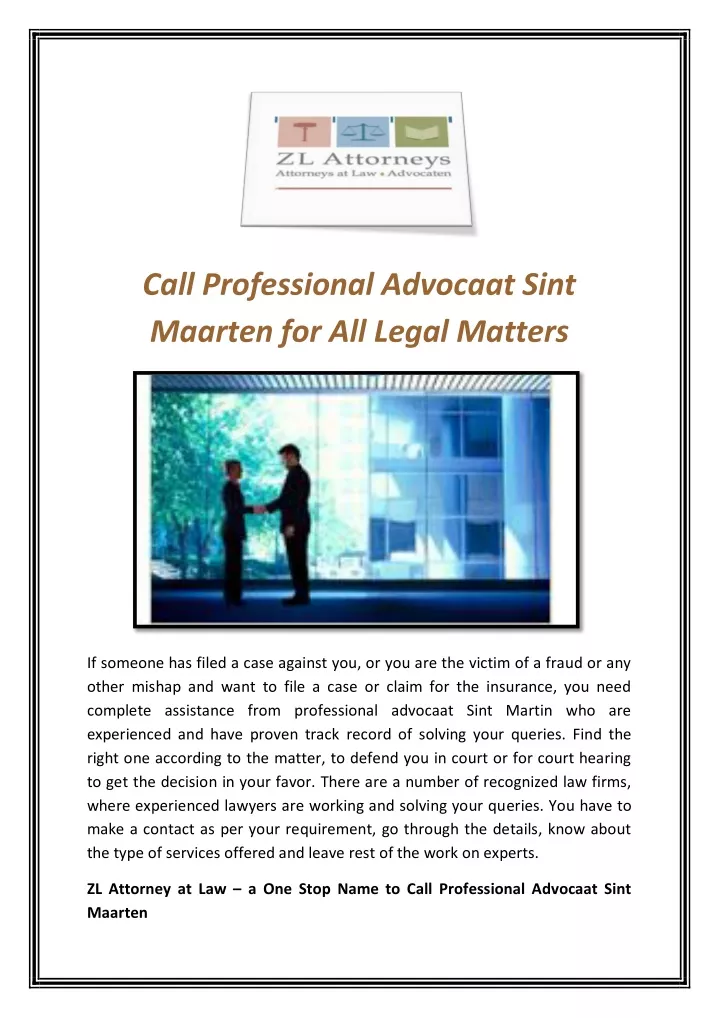 call professional advocaat sint maarten