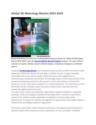 global 3d metrology market 2023 2029