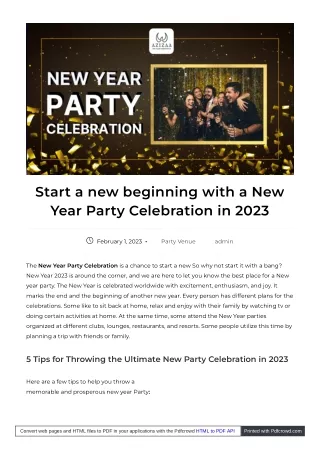 Best place to celebrate New Year Parties.