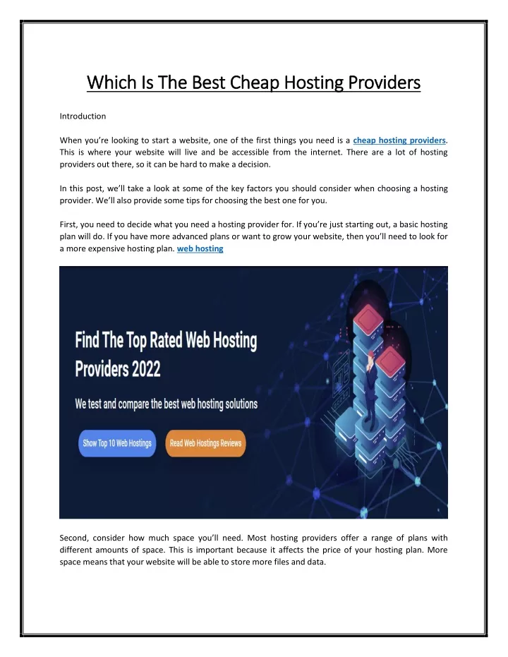 which is the best cheap hosting providers which