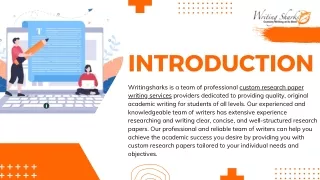 Get Custom Research Papers Writing Service Online at Writing Sharks