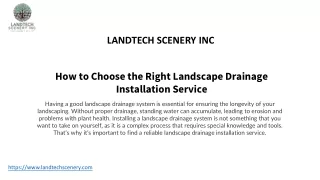 the Right Landscape Drainage Installation Service