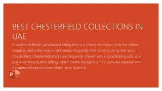 BEST CHESTERFIELD COLLECTIONS IN UAE