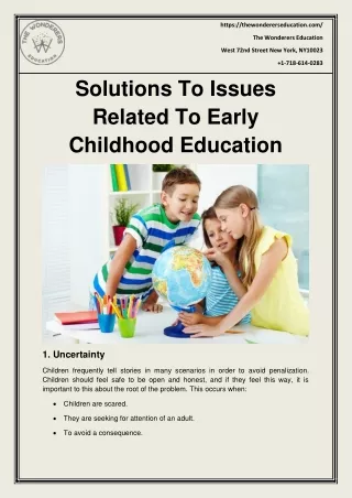 Solutions To Issues Related To Early Childhood Education
